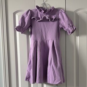 Janie & Jack Girls Lavender Ruffle Neck Dress